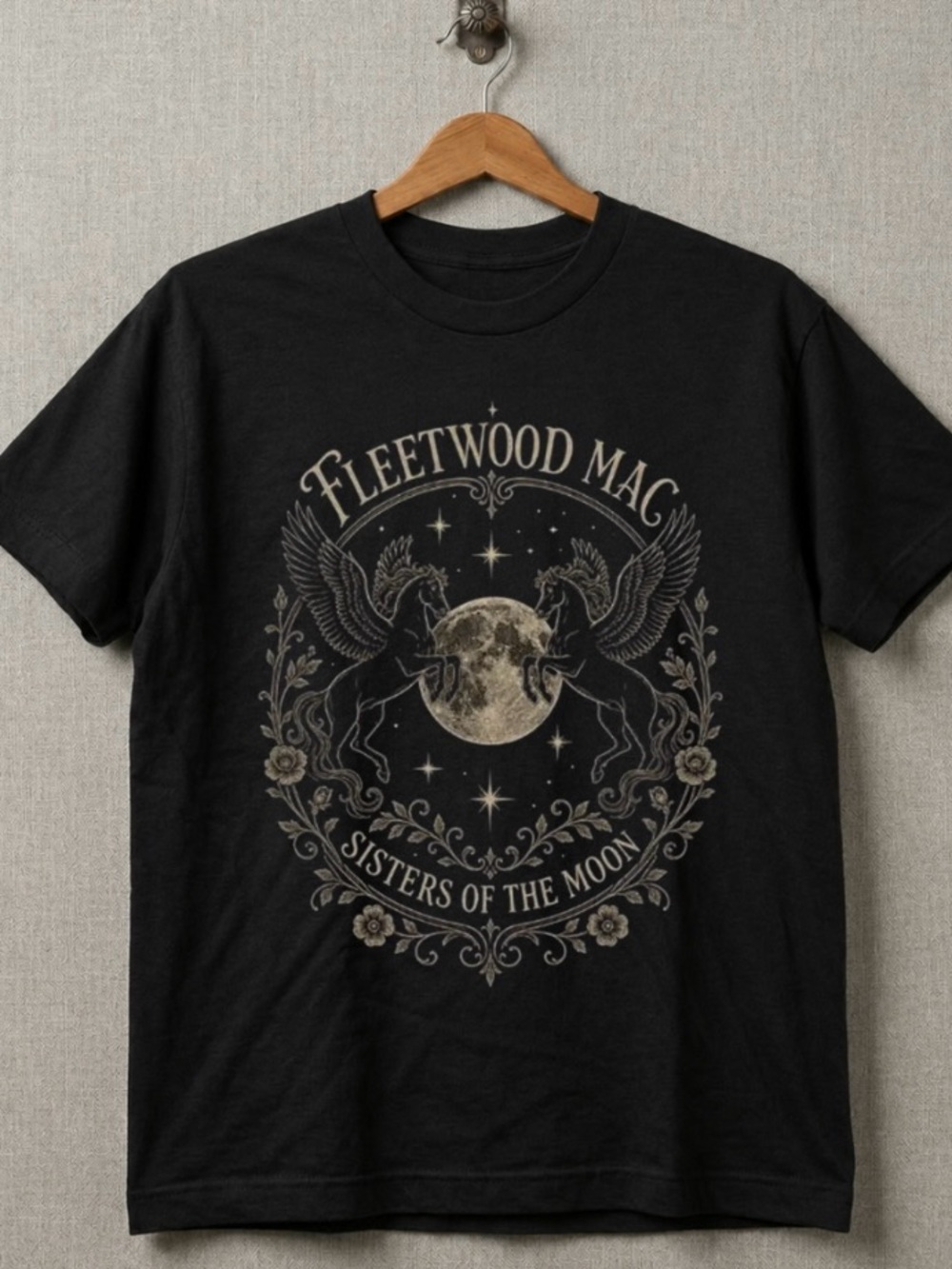 Fleetwood Mac 'Sisters of the Moon' Whimsical Graphic Tee - Black